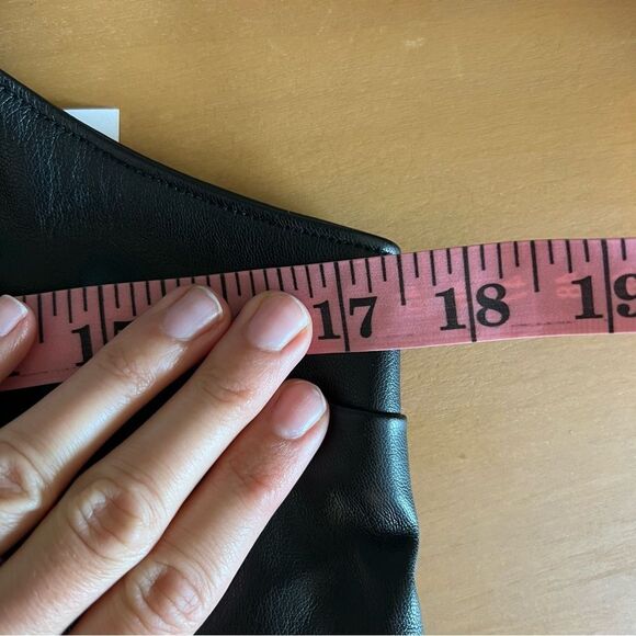 Abercrombie & Fitch Faux Leather Black Mini Dress NEW Size Medium Tall - Picture 8 of 12